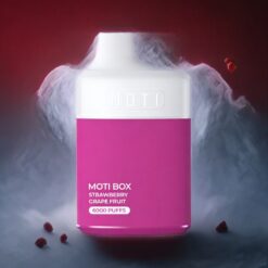 MOTI BOX 6000 Engangs Vape Jordbær Drue Norge Grossist – 6000 Puff, 14mL, 5%/2% Nikotin