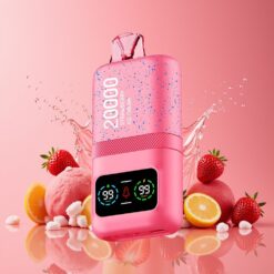 Aivono AIM MAGIC 20000 Puffs Norge Grossist – Jordbær Iskrem (0%/2%/3%/5% Nikotin, 26ml, Type-C, LCD)