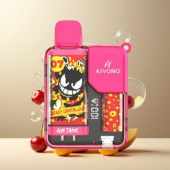 Aivono Aim Tank 9500 Puffs Norge grossist – Kirschmelon (Cherry Cantaloupe) – 18ml, 650mAh, LCD-skjerm