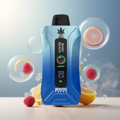 Bang Beach Smart Screen 20000 Puffs Engangs Vape Blå Bringebær Is Norge Grossist – 35ml, 650mAh, 0-5% Nikotin