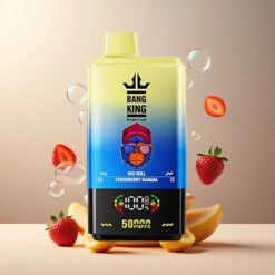Bang King 50000 Engangs Vape Norge Grossist – Rødbrus Jordbær Banan (50ml, 850mAh, Type-C)