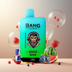 Bang Leader 45000 Puffs Norge Grossist Engangs Vape Red Bull Blåbær Vannmelon 0-5% Nikotin, Smart Skjerm, Type-C, 2-i-1 Smak