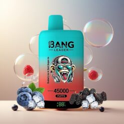 Bang Leader 45000 Puffs Norge grossist Disposable Vape Blåbær Is/Svart Drage Is med Smart Skjerm, Type-C & 2-in-1 Smak