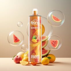 Bang Shisha 15000 Puffs Engangs Vape Fersken Mango Vannmelon Norge grossist – 23ml E-væske, Type-C, 600mAh, 0-5% Nikotin, DTL Teknologi