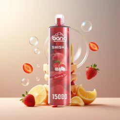 Bang Shisha 15000 Puffs Engangs Vape Jordbær Is Norge Grossist – 23ml, Type-C, 600mAh, 0-5% Nikotin
