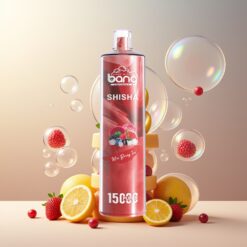 Bang Shisha 15000 Puffs Norge Grossist Disposable Vape Mix Bær Is med 23ml E-væske, Type-C, 600mAh, 0-5% Nikotin, DTL Teknologi