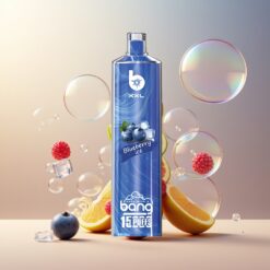 Bang Shisha 15000 Puffs Norge Grossist Engangs Vape Blåbær Is med 23ml E-væske, Type-C Lading, 600mAh Batteri