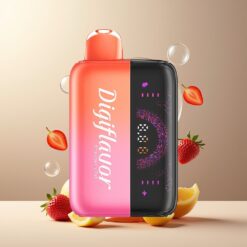 Digiflavor BRK 20000 Puffs Engangs E-Sigaret Jordbær Fab Norge Grossist – 5% Nikotin, 12ml, 200mAh, 2 Pustemoduser