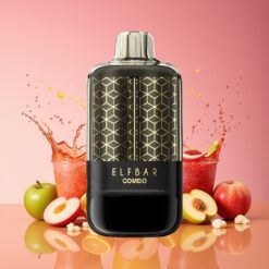 ELF BAR COMBO 25000 Puffs Norge grossist Eple & Saftig Fersken Engangs Vape med 22ml e-væske, 700mAh, Type-C, 5% nikotin, 15W/35W, skjerm
