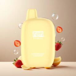 FLUM Pebble 6000 Norge Grossist – Jordbær Kokos (10ml, 5%, 500mAh, Mesh Coil, Type-C)