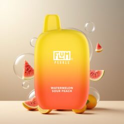 FLUM Pebble 6000 Norge Grossist Vannmelon Sur Fersken – 10ml/5%/500mAh Mesh Coil Type-C
