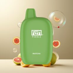 FLUM Pebble 6000 Puffs Norge Grossist – 10ml/5% Nikotin – 500mAh – Mesh Coil – Type-C Lading – Matcha