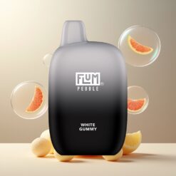 FLUM Pebble 6000 Puffs Norge Grossist – Hvit Gummy (10ml, 5%, 500mAh, Mesh Coil, Type-C)