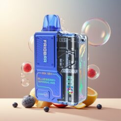 FRIOBAR MX 10K Engangs Vape Blåbær Sprudlende Norge Grossist – 10mL, 10000 puff, 50mg/mL, 650mAh, 1.0ohm, Justerbar airflow