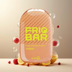 FRIOBAR OX8000 Engangs Vape Dragefrukt Banan Bær Norge Grossist 16mL 8000 puff 50mg/mL 600mAh USB-C