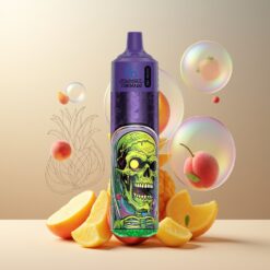 Fumot RandM Tornado 30000 Norge grossist - 30.000 puffs, 30mL, 2%/5% nikotin, 1.0 Ohm mesh, 600mAh, LED, fersken mango ananas