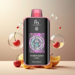 Fumot Tornado 25000 Puffs Norge Grossist - HD Skjerm, 700mAh, 20ml, Kirsebær Bombe, Type-C