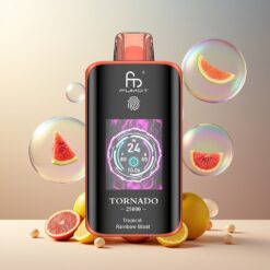 Fumot Tornado 25000 Puffs Norge Grossist Tropisk Regnbåge Blåst med HD-skjerm, 700mAh batteri, Type-C lading