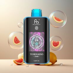 Fumot Tornado 25000 Puffs Norge grossist – HD Skjerm, 700mAh Batteri, 20ml E-væske, 0/2%/3%/5% Nikotin, Type-C Lush Is