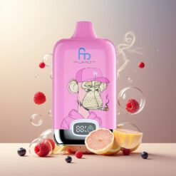 Fumot Tornado Digital Box 12000 Puffs Norge Grossist Disposable Vape Blåbær Bringebær med 20ml E-Liquid, 550mAh, Type-C-lading