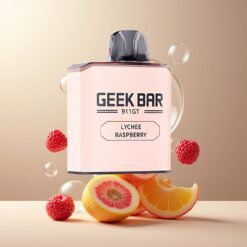 GEEK BAR 911 GT Norge grossist 16000 Puffs Disposable Vape Litchi Bringebær – 800mAh, 5%, Type C-lading, 4 effektnivåer