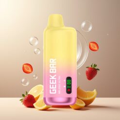 GEEK BAR Meloso Ultra Norge grossist 10000+ Puffs USB-C Ladning Jordbærboble Is 5% Nikotin 630 mAh Dual Mesh Coil Smart LED Skjerm