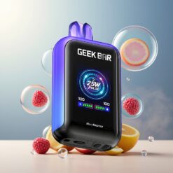 GEEK BAR Skyview 25000 Puffs Norge Grossist Disposable Vape Blå Bringebær Is – 16mL, 5% Nikotin, 800mAh, 3 Vape Moduser, Dual Mesh Coil, Smart Skjerm