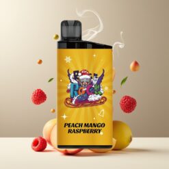 IGET Bar 3500 Puffs Engangs Vape Fersken Mango Bringebær Norge grossist – 41.3x21.3x94.5mm, 1.2 Ohm Mesh Coil, 1400 mAh, PC+ALU, 78g