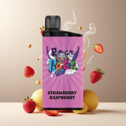 IGET Bar 3500 Puffs Engangs Vape Jordbær Bringebær Norge Grossist – 1400 mAh, 1.2 Ohm Mesh Coil, PC+ALU