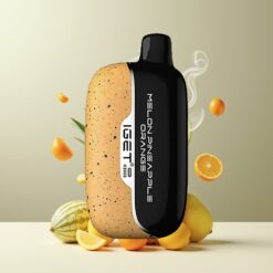 IGET Moon K5000 Puffs Engangsdamp Melon Ananas Appelsin Norge grossist – 81.5g, 5000 Puffs, PC, 1.35 Ohm Mesh Coil, 49.5x25.3x99.4 mm
