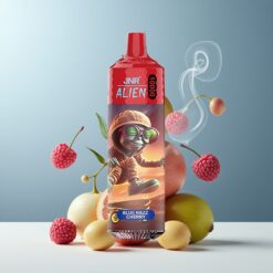 JNR Alien 10000 Puffs Norge Grossist Blå Bringebær Kirsebær – 850mAh, Type-C, RGB