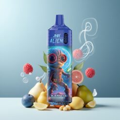 JNR Alien 10000 Puffs Norge grossist Blå bringebær is med 850mAh batteri, Type-C lading, RGB-lys