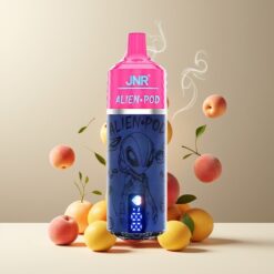 JNR Alien Pod 13000 Puffs Norge Grossist – Juicy Peaches (Saftige Fersken), 20ml E-liquid, 850mAh, Type-C, Mesh Core, 0%/2%/5% Nikotin