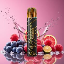 JNR Black&Golden 800 Puffs Norge grossist Disposable Vape Blåbær Sur Bringebær (2ml, 2% Nikotin, 550mAh)