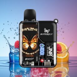 JNR Butterfly 8500 Puffs Engangsvaper Blå Bringebær Is Norge Grossist – 15ml, 1200mAh, Digital Skjerm