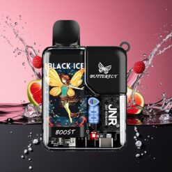 JNR Butterfly 8500 Puffs Norge Grossist Disposable Vape Svart Is (1200mAh, 15ml, 1.0ohm)