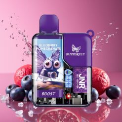 JNR Butterfly 8500 Puffs Norge Grossist Engangs Vape Blåbær Granateple – 15ml, 1200mAh, Digital Display