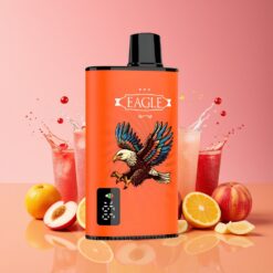 JNR EAGLE Smart 23000 Puffs Norge grossist Disposable Vape Saftige Fersken med Digital Skjerm, 1.0ohm Mesh Coil & Justerbar Luftstrøm
