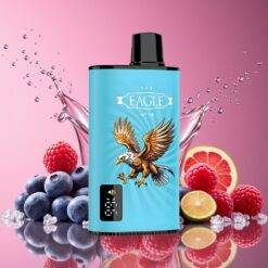 JNR EAGLE Smart Norge grossist 23000 Puffs Blåbær Sur Bringebær Disposable Vape med Digital Skjerm, 1.0ohm Mesh Coil, Justerbar Luftstrøm
