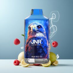 JNR Falcon 16000 Puffs Norge Grossist Blå Bringebær Is – 22ml, 850mAh, Dual Mesh Coil, Type C & Lightning, Smart LED, 0%/2% Nikotin