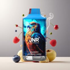 JNR Falcon 16000 Puffs Norge Grossist Disposable Vape Blåbær Bringebær Kirsebær – 22ml, 850mAh, Dual Mesh Coil, Type C & Lightning, Smart LED, 0%/2% Nikotin