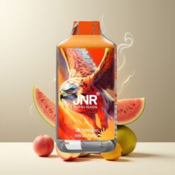 JNR Falcon 16000 Puffs Norge Grossist Disposable Vape Vannmelon Mango Fersken – 22ml, 850mAh, Dual Mesh Coil, Type C & Lightning, Smart LED, 0%/2% Nikotin