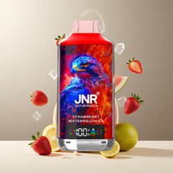 JNR Falcon X 18000 Puffs Norge grossist – Jordbær Vannmelon Is – 24ml/750mAh, Dual Mesh Coil, Type-C, Digital Display, 0%/2%/5%