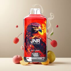 JNR Falcon X⁺ 28000 Norge grossist Disposable Vape Ferskenbær med 950mAh batteri, 1.2 ohm Dual Mesh Coil & Justerbar Luftstrøm
