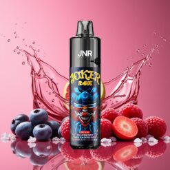 JNR Joker 24K Puffs Norge Grossist Refillbar E-damp Blåbær Rød Bringebær 800mAh Type-C 2% Nikotin