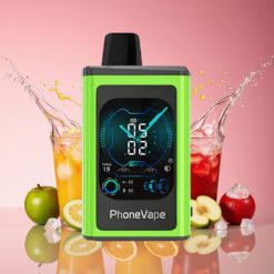JNR PhoneVape 30000 puffs Norge grossist - Sur Eple Is - 850mAh, Turbo, Appstyrt, Full Skjerm