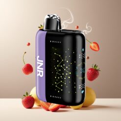 JNR Plus-X 26000 Puffs Norge Grossist - Kirsebær Jordbær Bringebær – 850mAh, 28ml, 2% Nikotin, Dual Mesh Coil, Type-C, 3D Skjerm