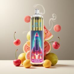 JNR Rocket-X 12400 Puffs Norge Grossist Engangs Vape Kirsebær Vannmelon Kjøling med Justerbar Luftstrøm, RGB-belysning, 1.2ohm Mesh Coil, 850mAh, Type-C Lading