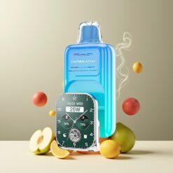 JNR VapeWatch 30000 Puffs Norge Grossist Engangs Vape Sur Eple Is – 30K/18K Puffs, 1000mAh, 19mL, 5%, Dual Mesh Coil, Type-C