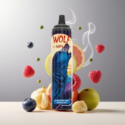 JNR Wolf Niplo 10000 Puffs Norge grossist Disposable Vape Blåbær Sur Bringebær – 20ml/650mAh, Type-C, 0%/2%/5% Nikotin